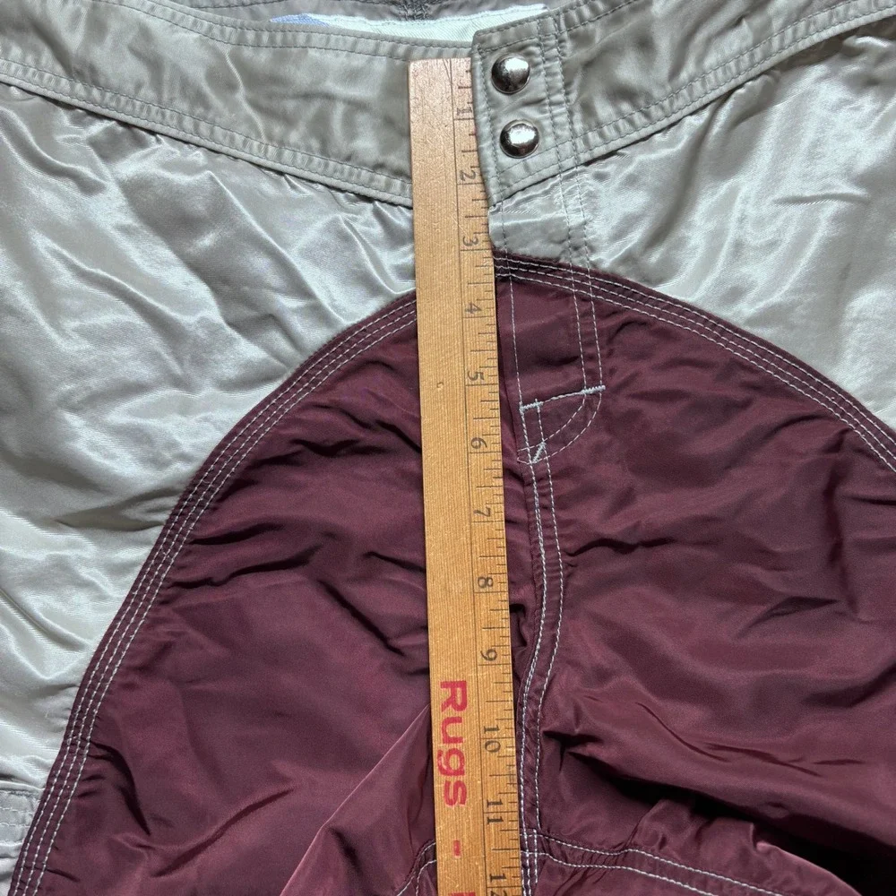 Immersion Research Board Shorts Mens 33 (Fits 31) Silver Burgundy Colorblock EUC